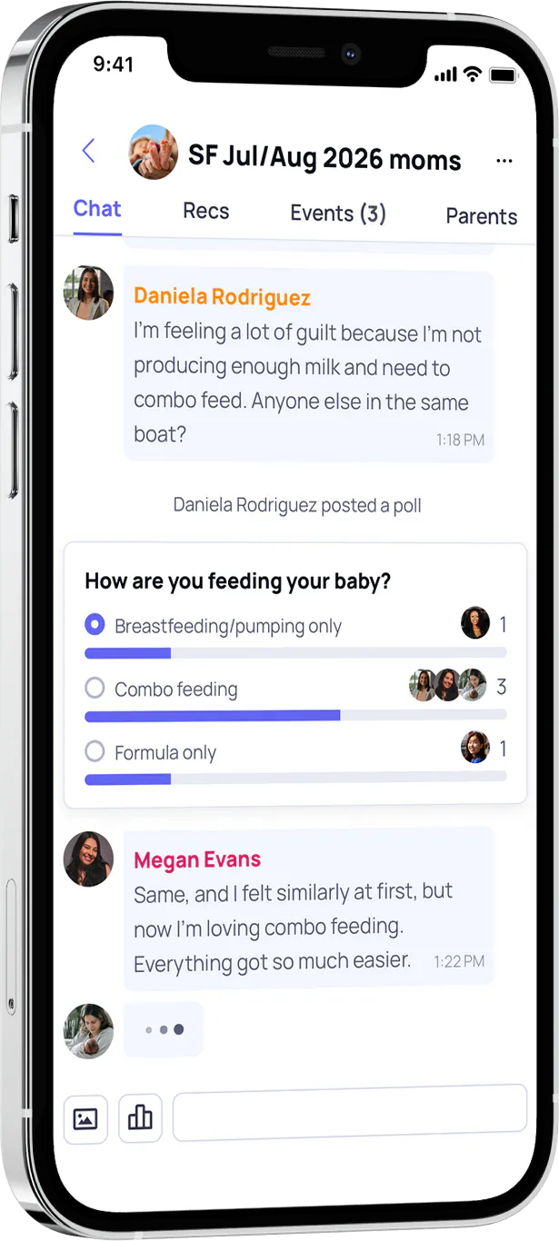 The group chat screen, showing a poll the group is voting in